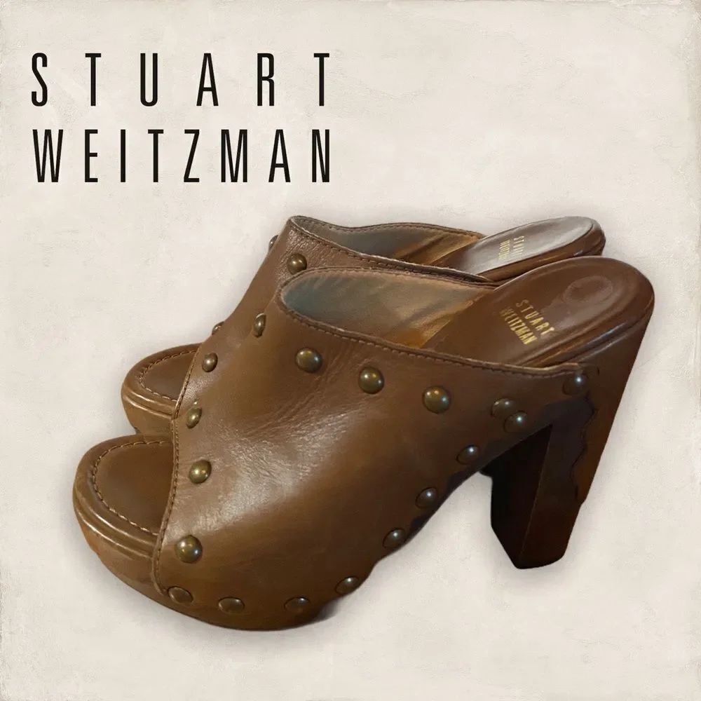 Stuart Weitzman Sequoia Studded Slide Mules 8